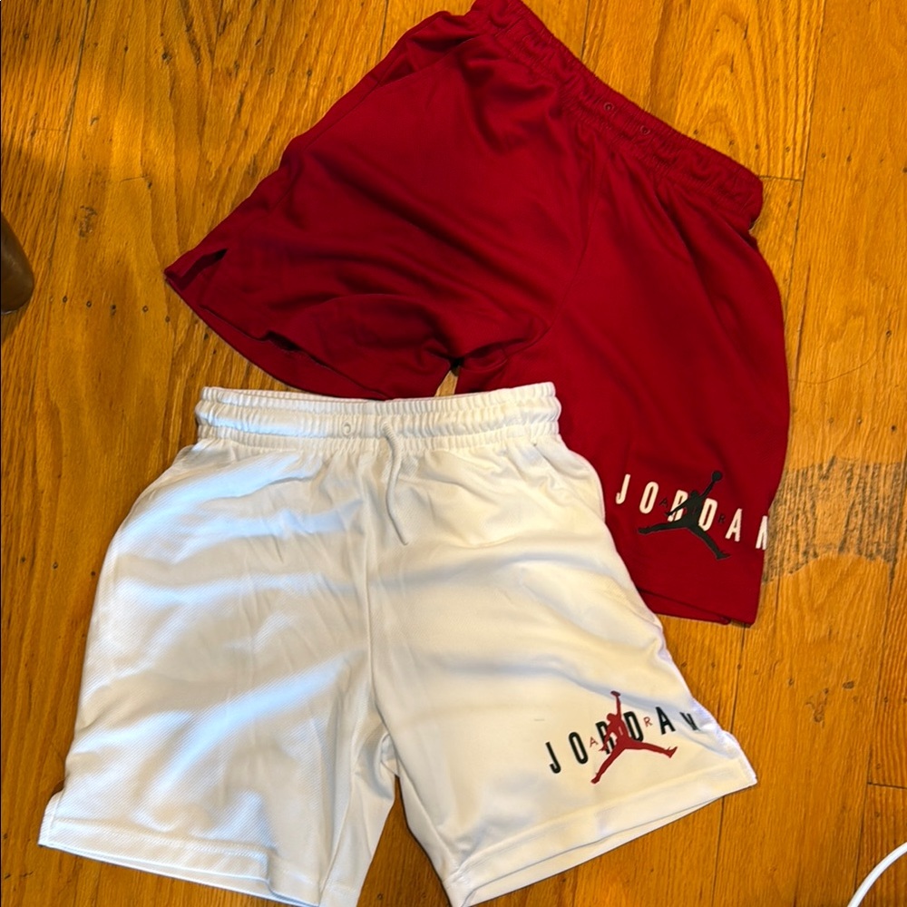 Kids Medium Jordan Red and White Athletic Shorts